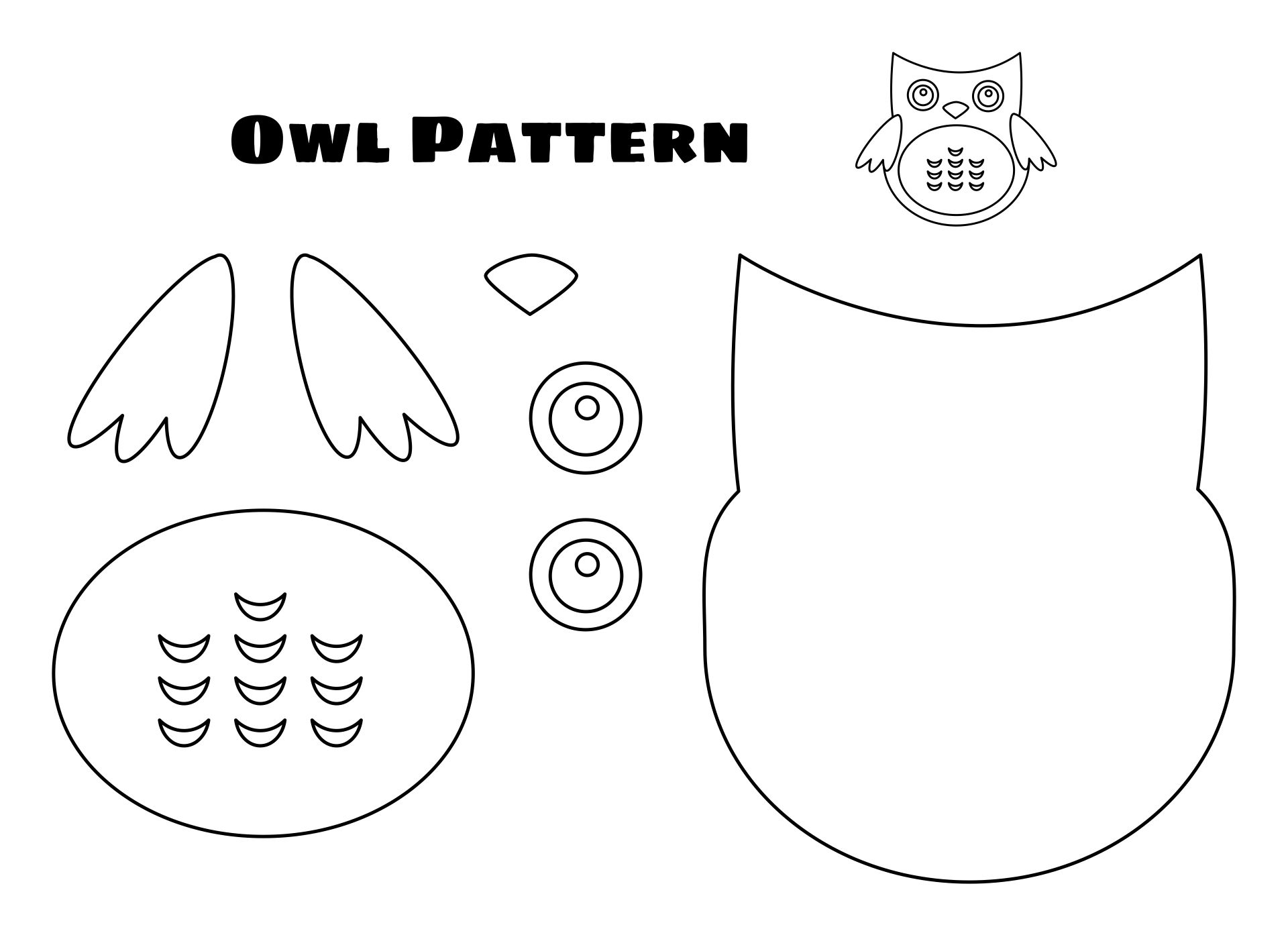 4 Best Images Of Preschool Printable Owl Pattern Free Printable Owl 