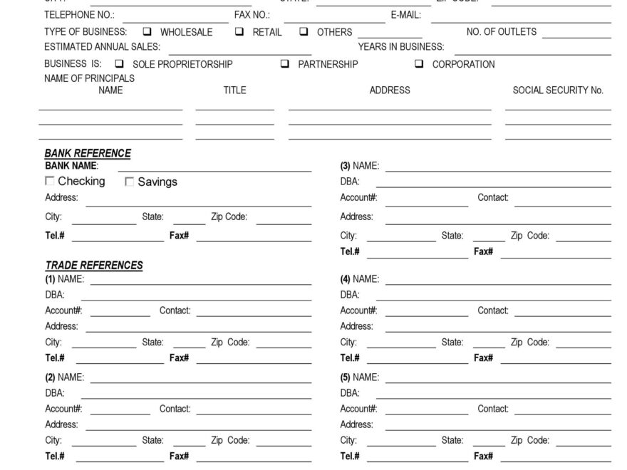 40 Free Credit Application Form Templates Samples
