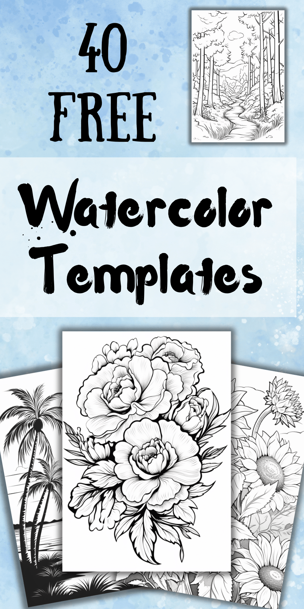 40 Free Printable Stencils For Watercolor Painting Artofit