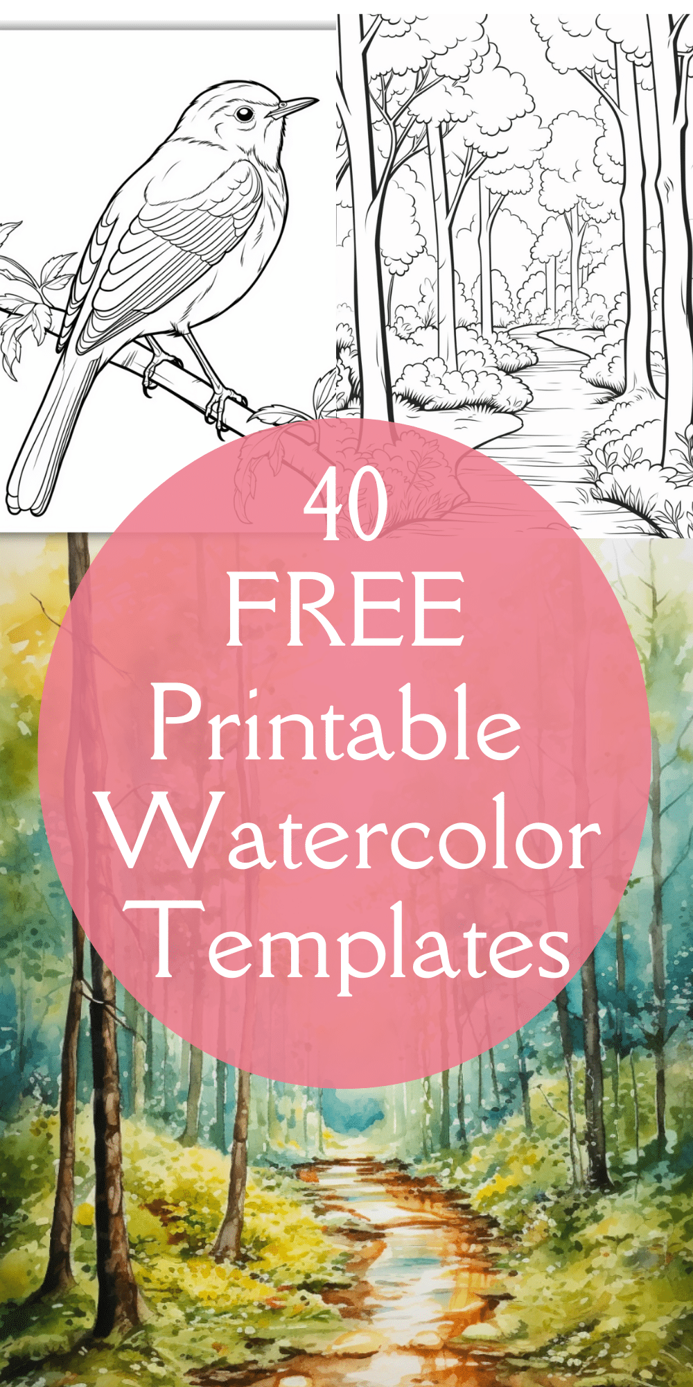 40 Free Printable Stencils For Watercolor Painting Artsydee Drawing 