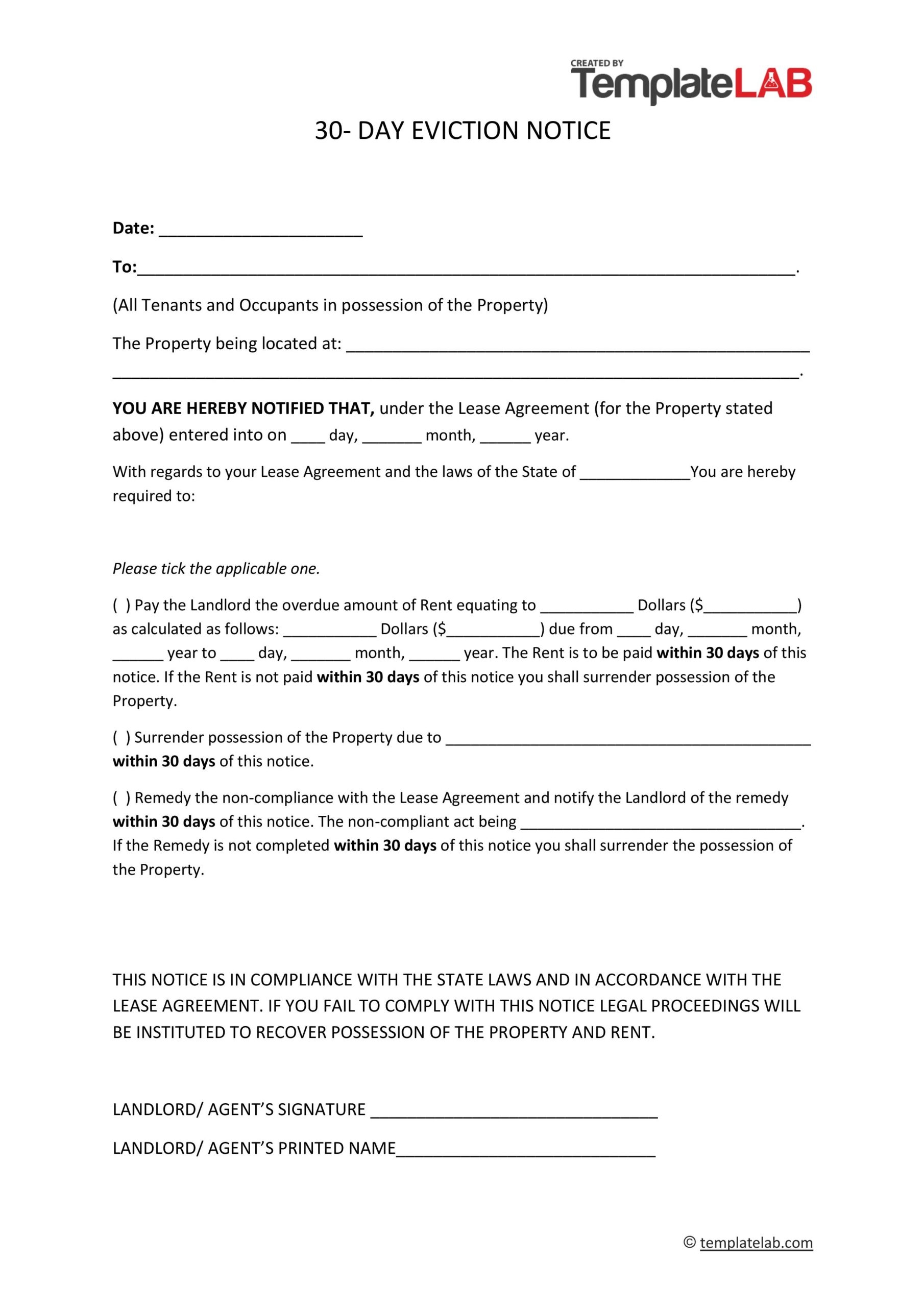 45 Free Eviction Notice Templates Word PDF TemplateLab 45 Free Eviction Notice Templates Word PDF TemplateLab