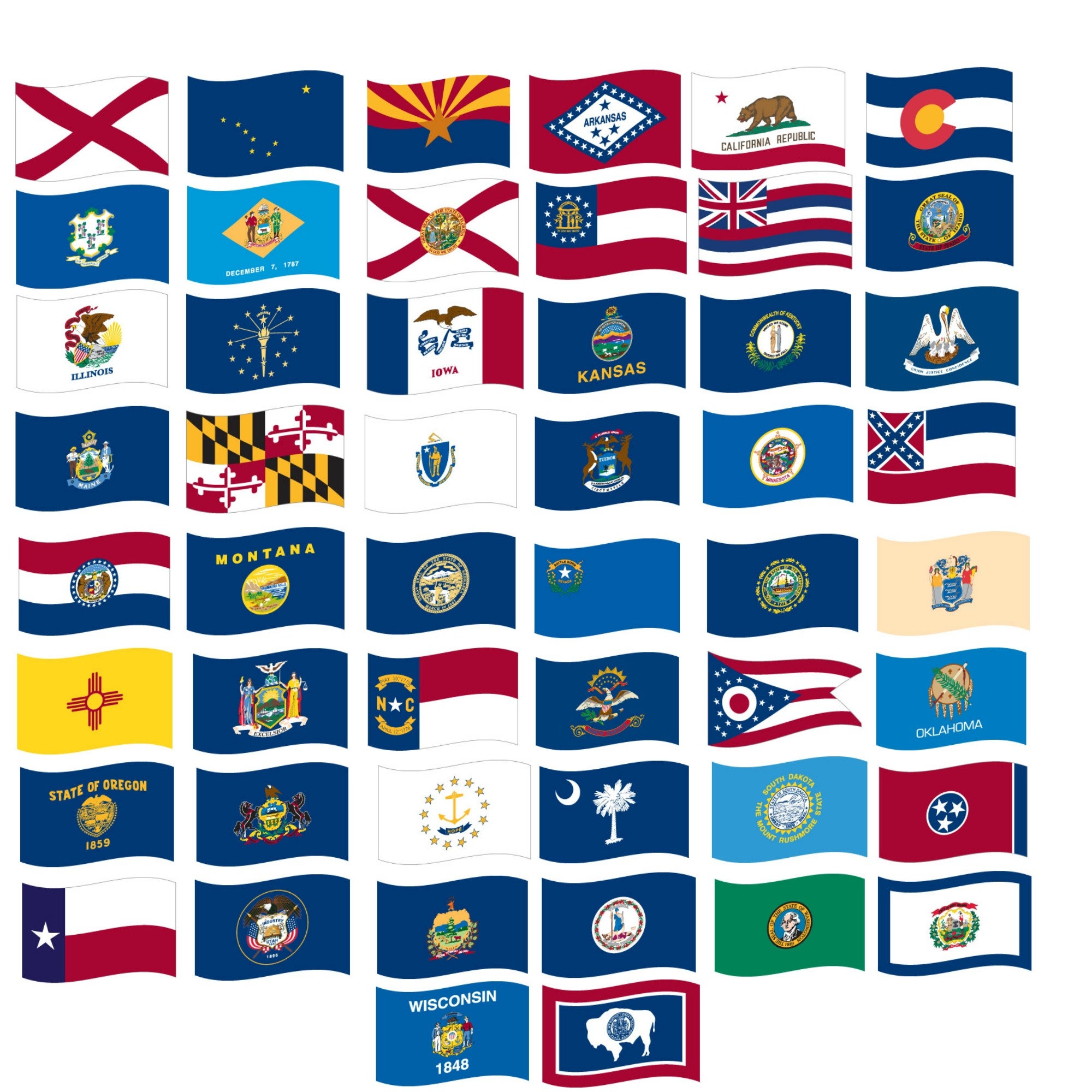 50 State Flags Printable
