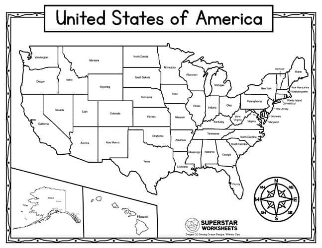 50 States Printable Worksheets