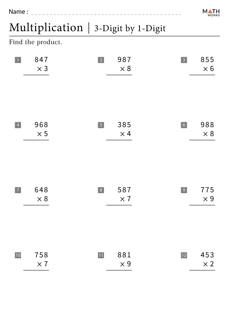 5th Grade Math Worksheets Multiplication