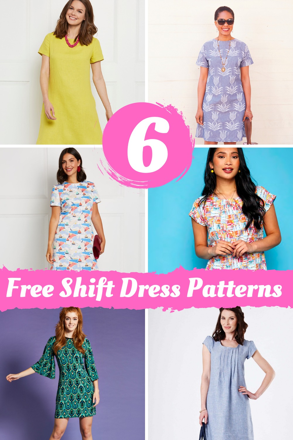 6 Free Shift Dress PDF Sewing Patterns To Download Shift Dress 