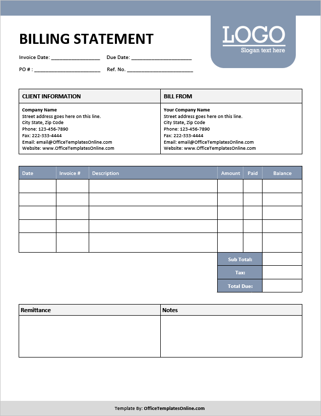 7 Free Statement Templates For Business In MS Word Excel
