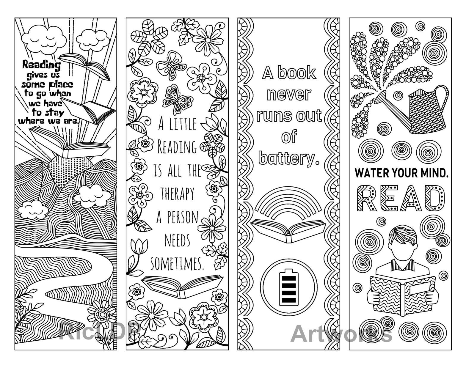 8 Coloring Bookmarks For Book Lovers Of All Ages Printable Set With 