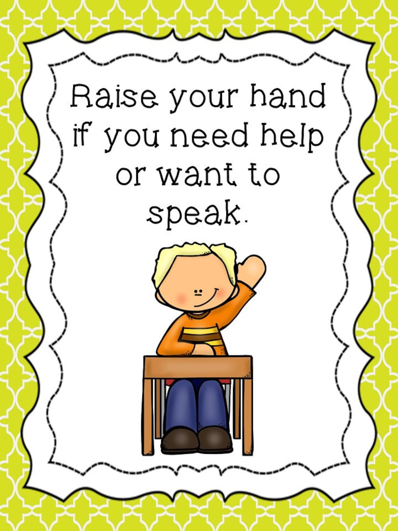8 Printable Class Rules Posters Full Page Classroom Charts Etsy