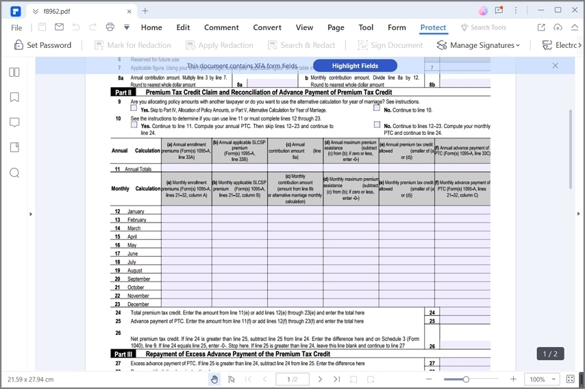 8962 Printable Form Printable Forms Free Online