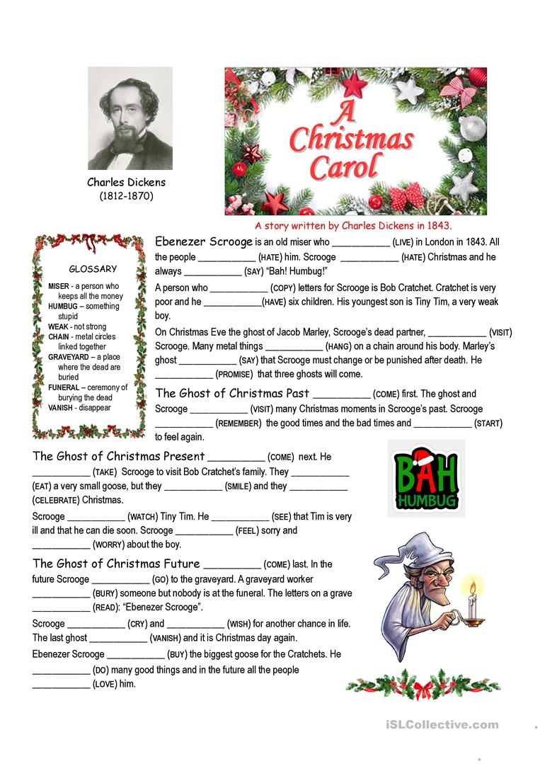 A Christmas Carol Activities And Worksheets Printable And Enjoyable 