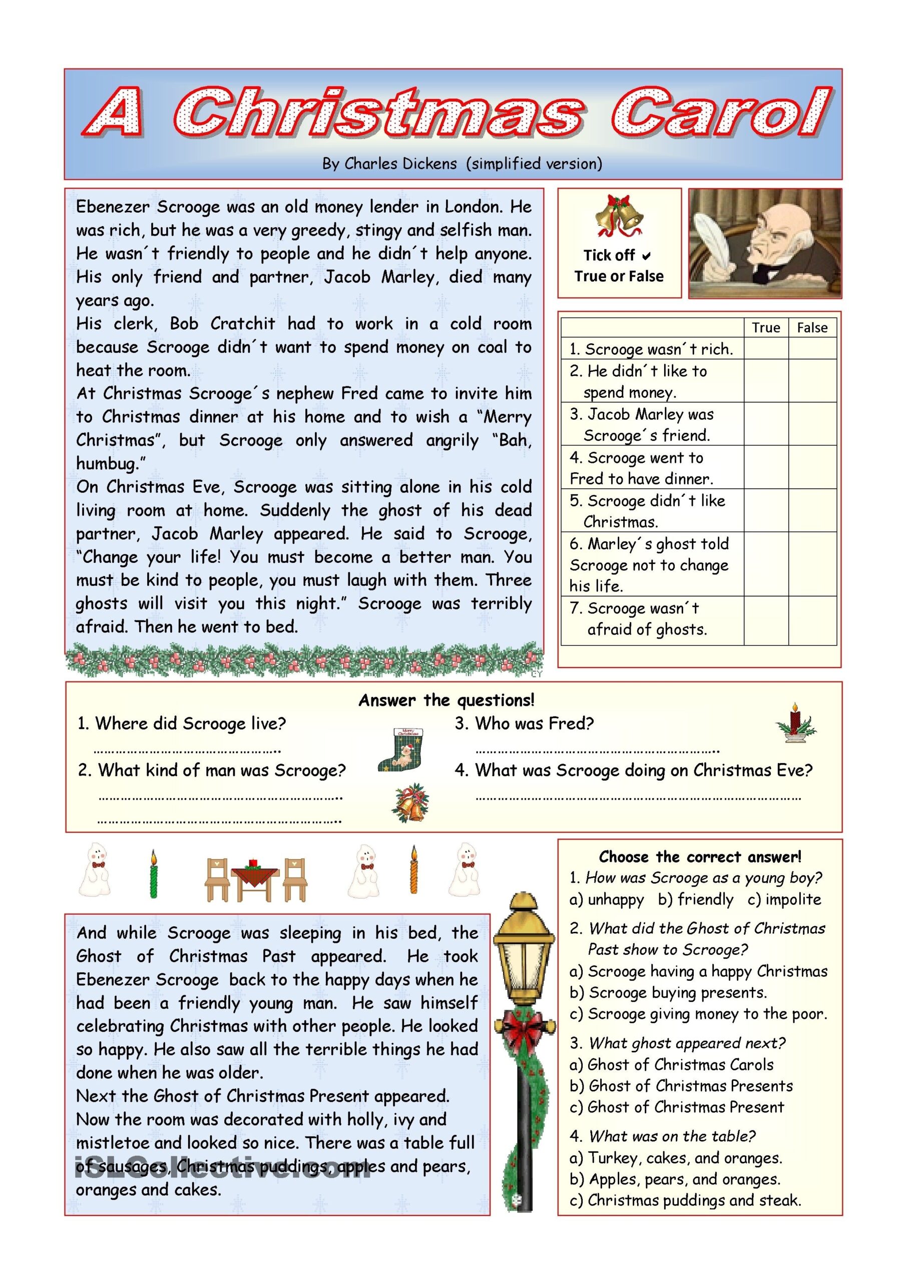 A Christmas Carol Quiz Printable