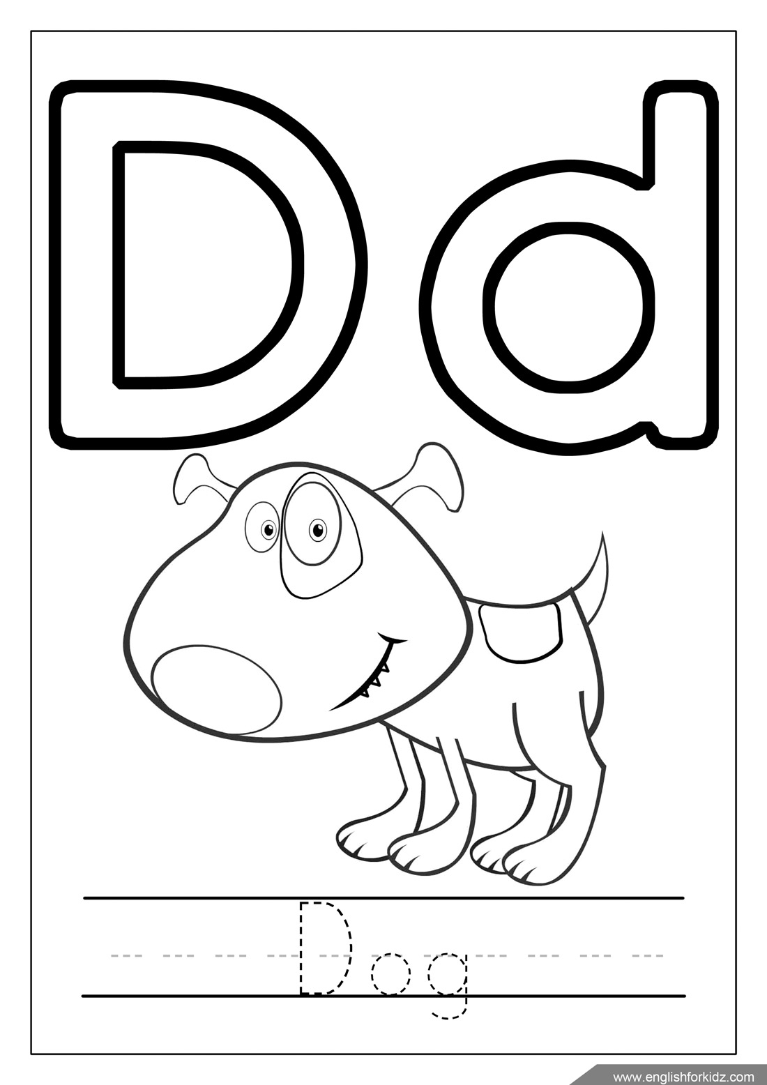 Free Printable Adult Coloring Letter D Pages
