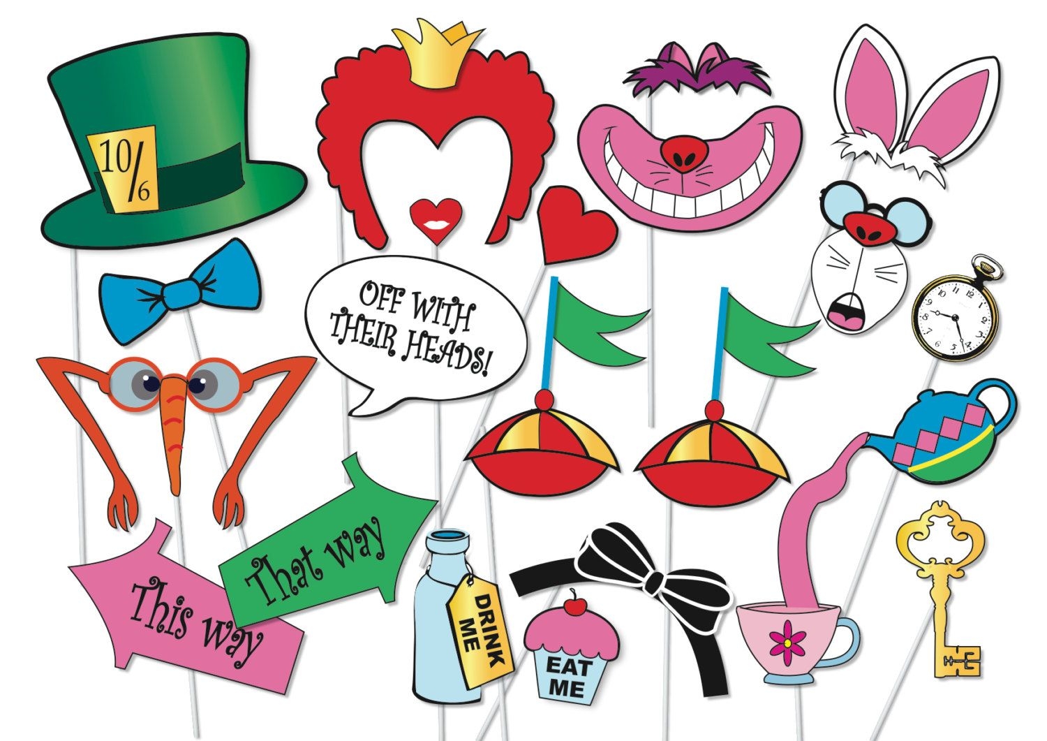 Alice In Wonderland Photo Booth Props Free Printable Printable 