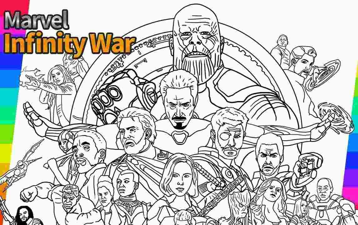 All Characters In The Avengers Infinity War Of Marvel Studio Coloring 
