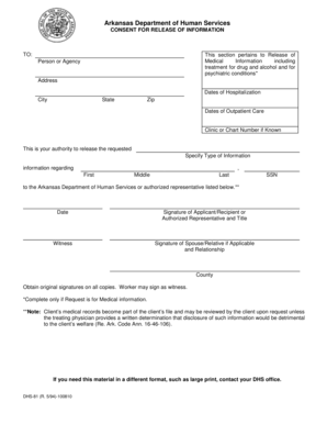 Printable Arkansas Dhs Form 7781