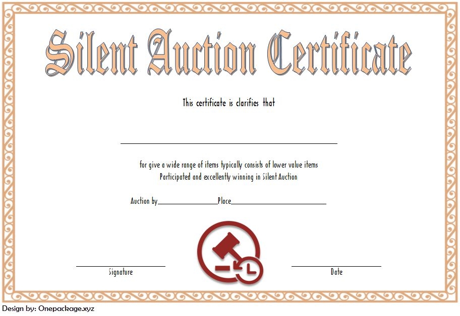 Auction Certificate Template Printable Word Searches