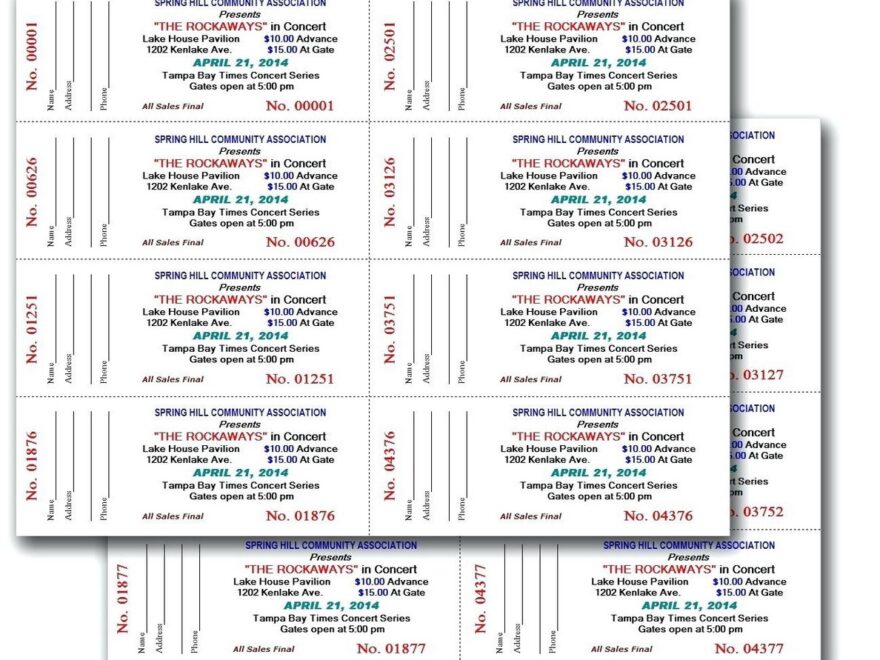Avery Printable Raffle Tickets With Numbers
