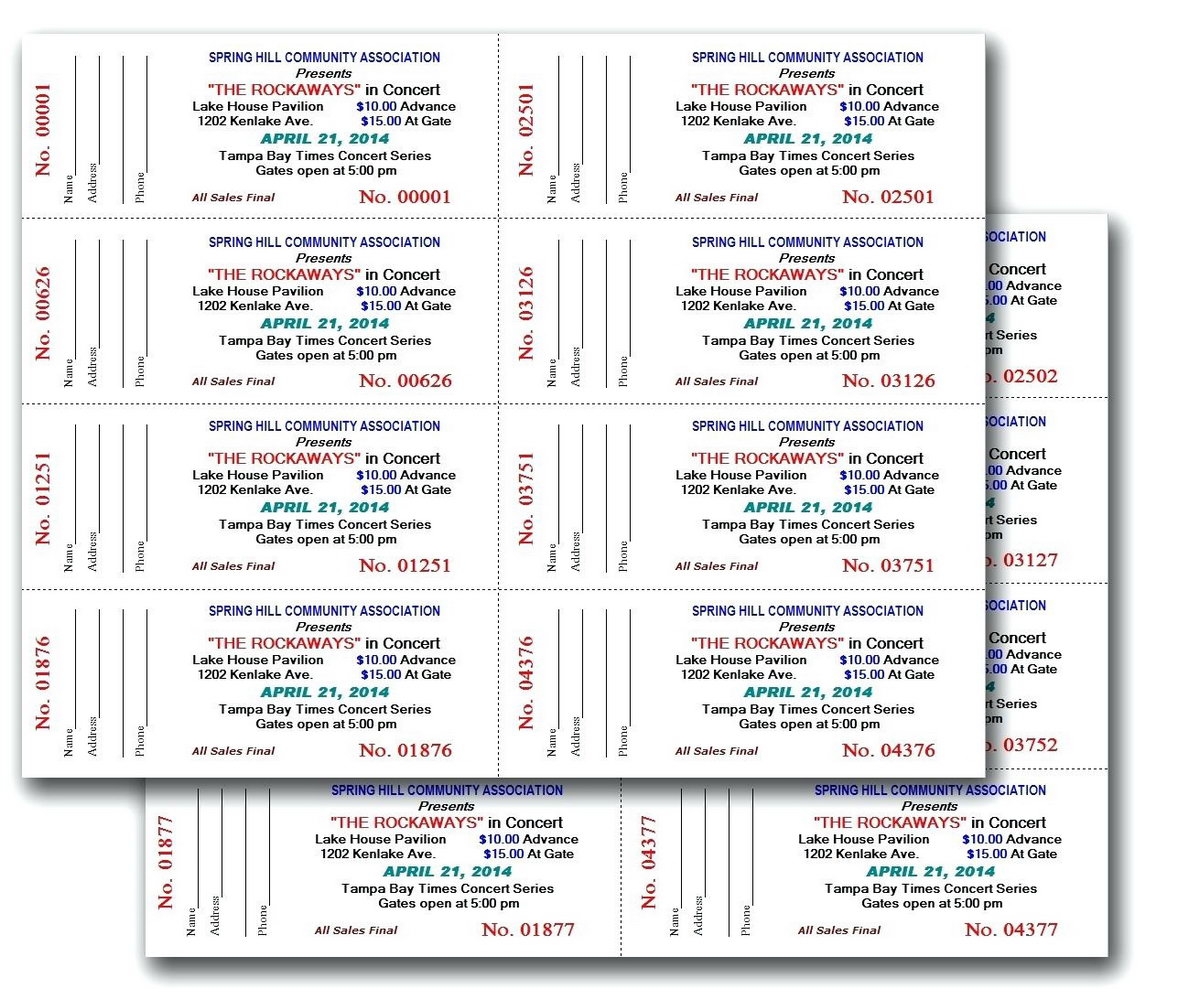 Avery Printable Raffle Tickets With Numbers