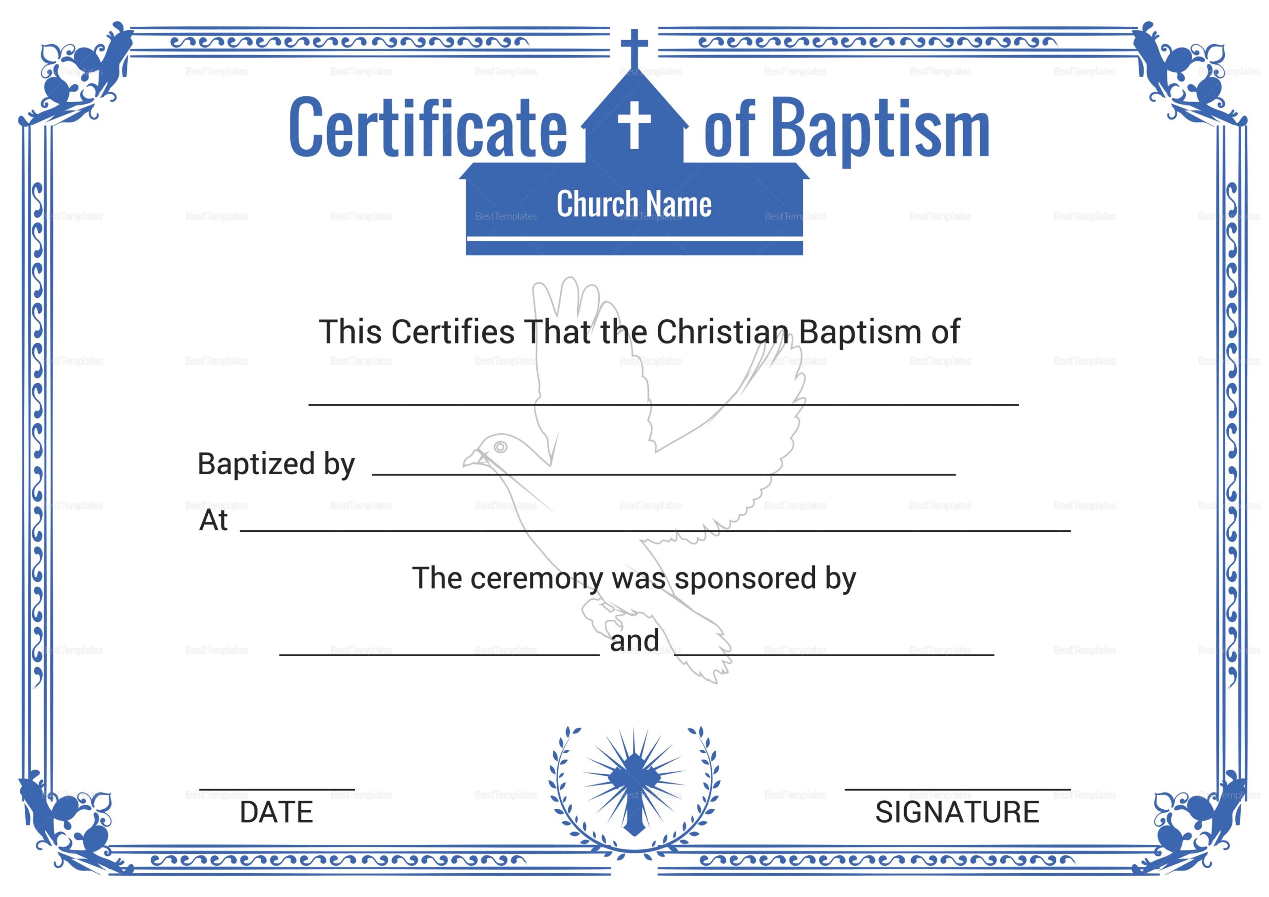 Baptism Certificate Printable
