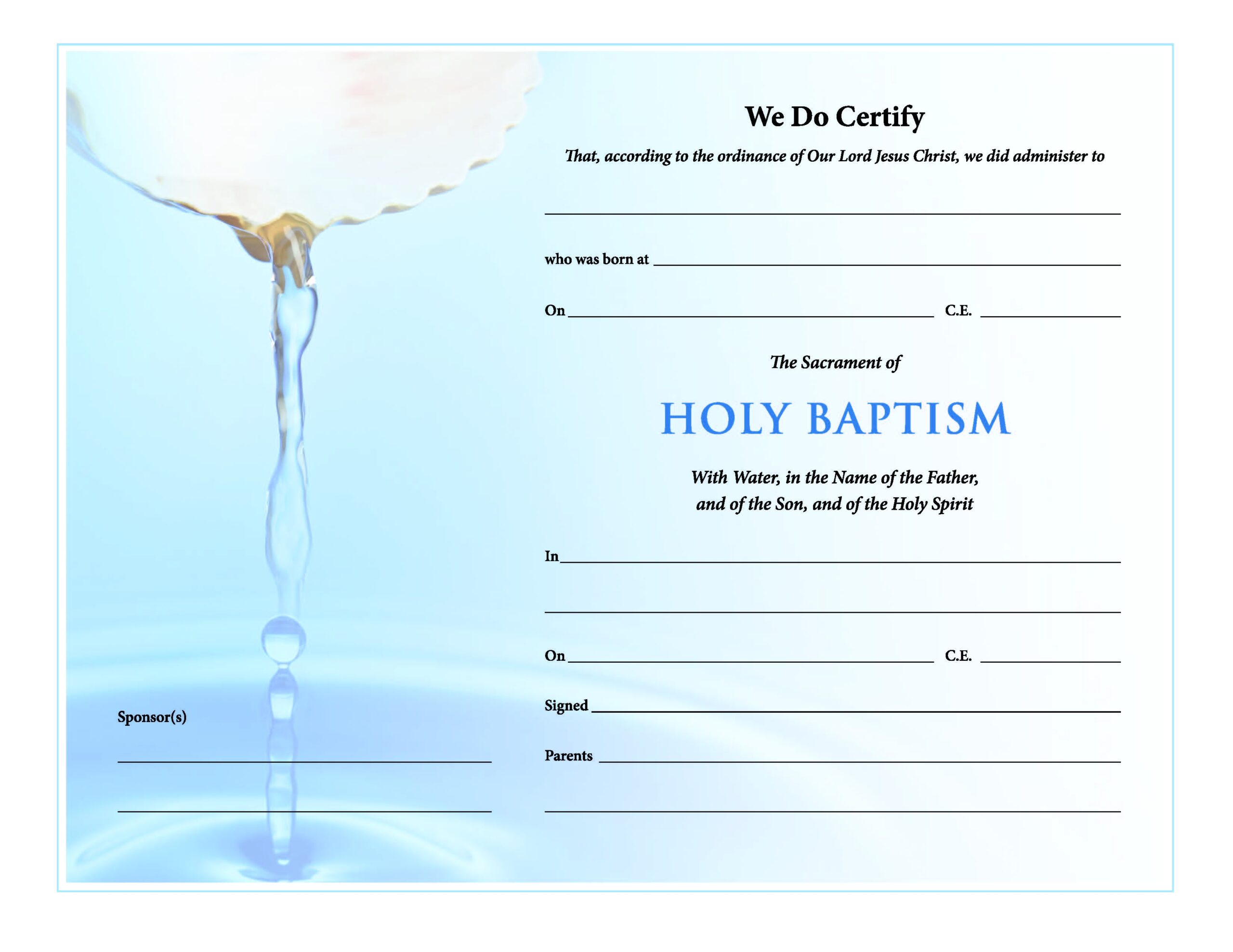 Baptism Certificates Free Printable Customize And Print