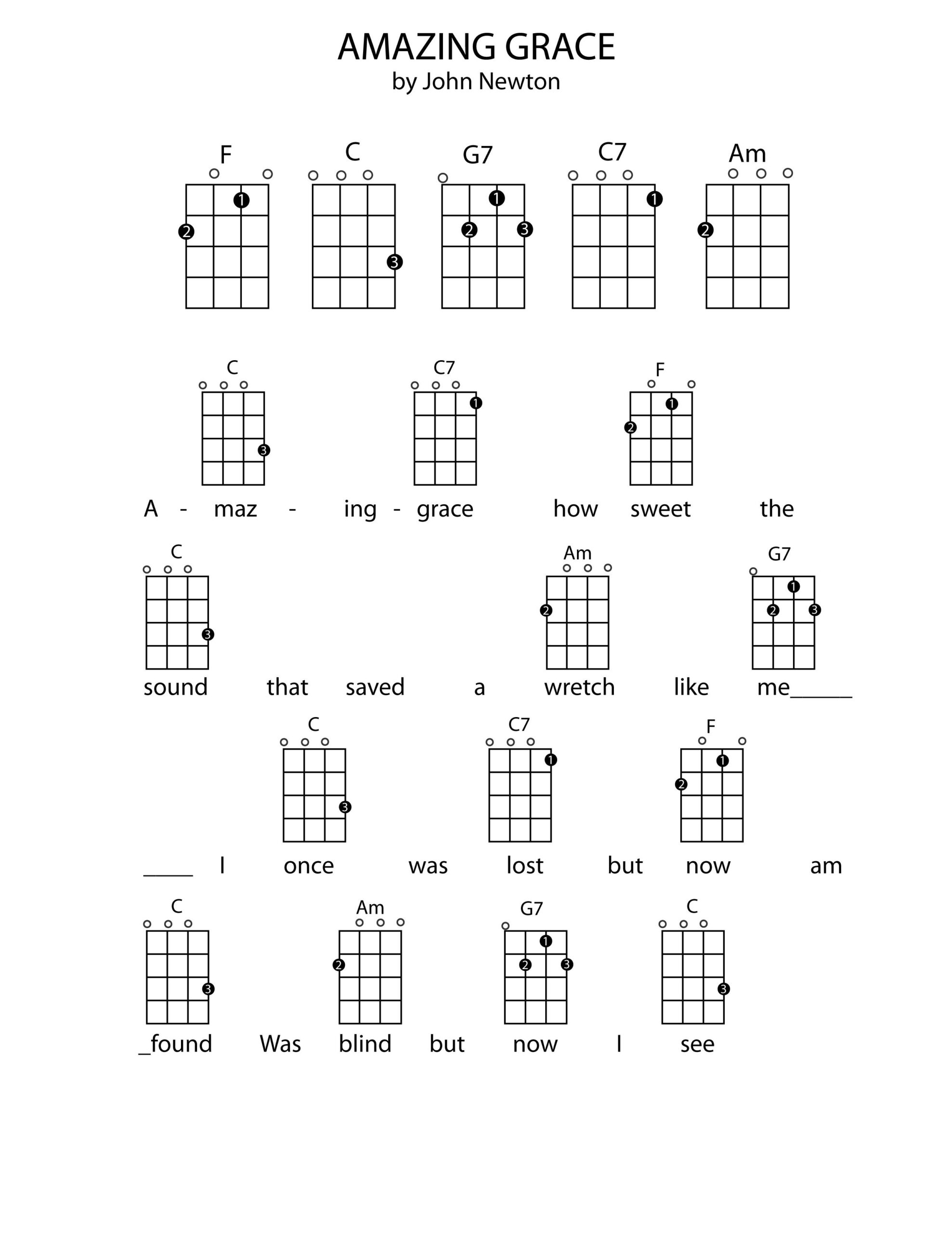Printable Ukulele Songs For Beginners