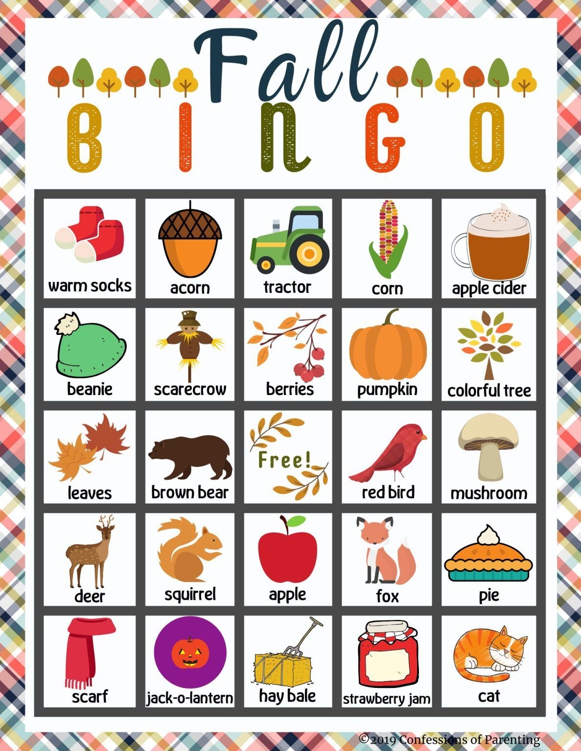 Free Printable Fall Bingo Cards For Large Groups
