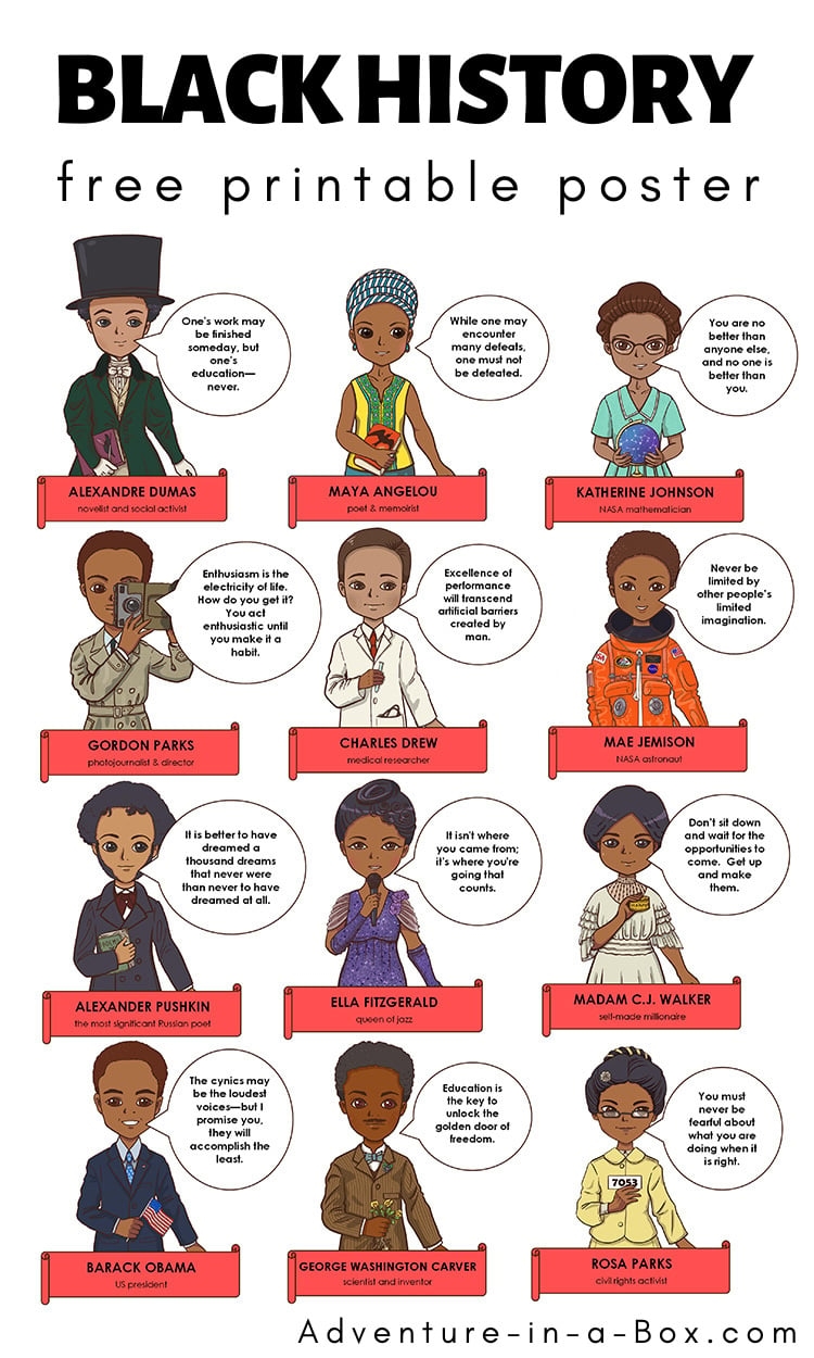 Black History Month Free Printable Posters Printable Templates