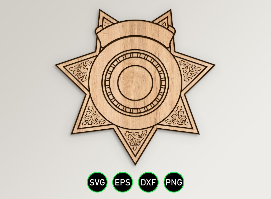 Printable Seven Point Sheriff Badge Image