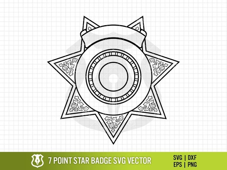 Blank 7 Point Sheriff Star SVG Sheriffs Office Deputy Badge V4 Vector 