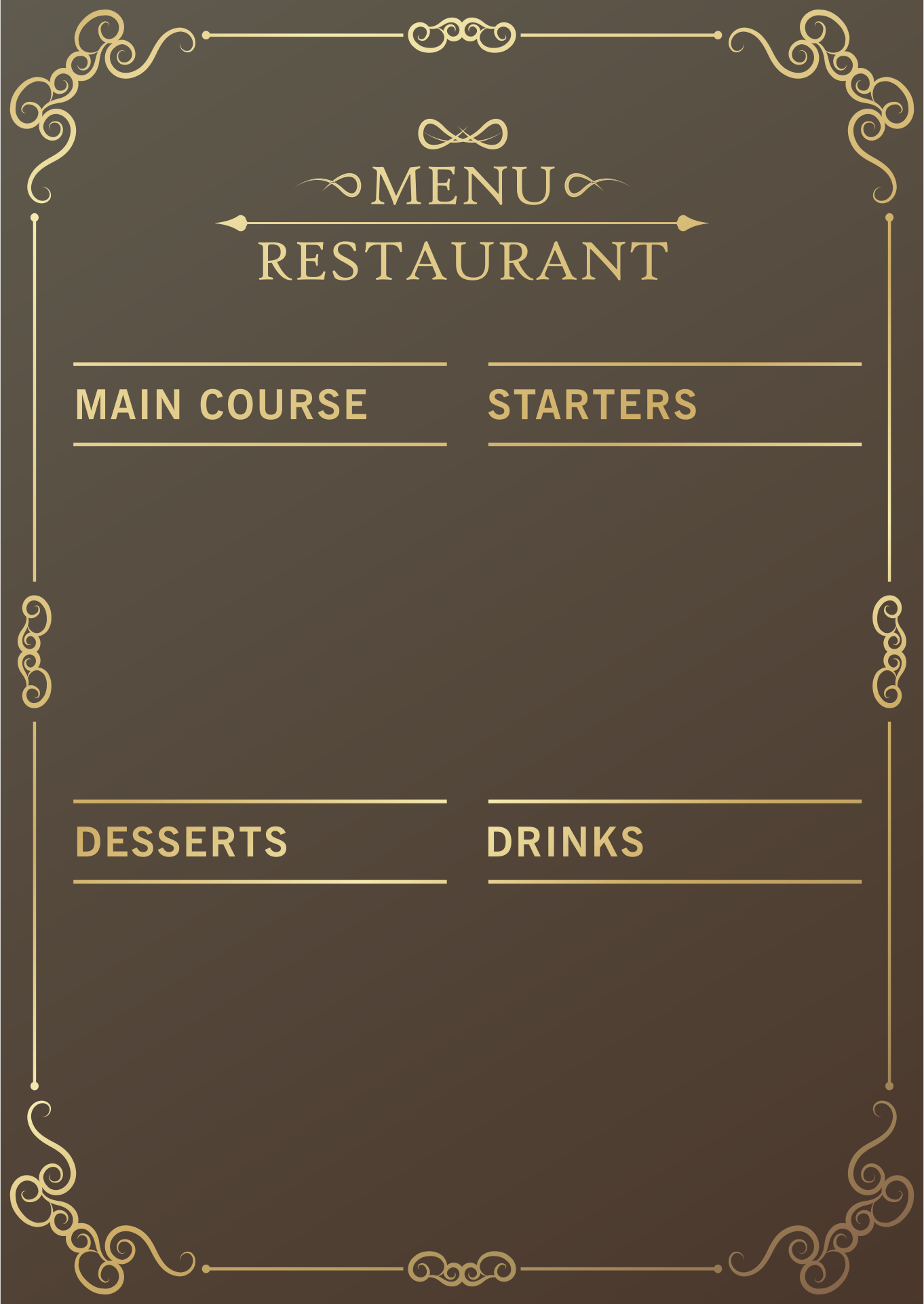Blank Restaurant Menus 10 Free PDF Printables Printablee