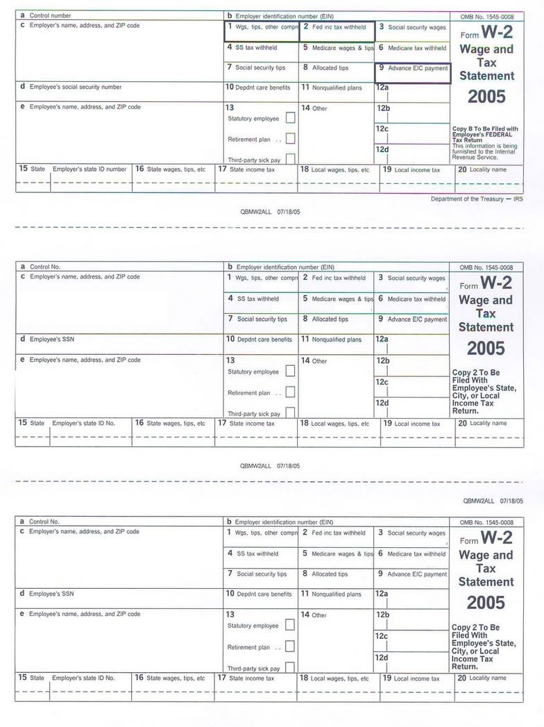 Blank W2 Printable