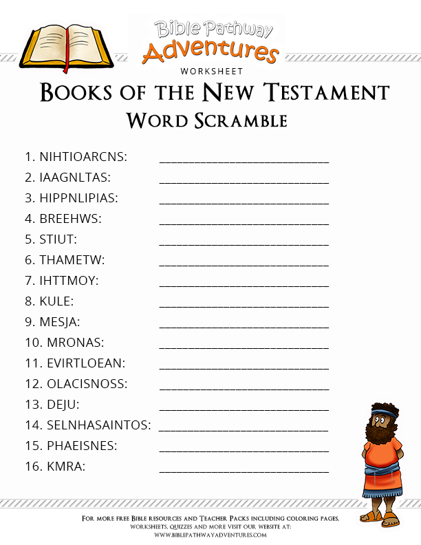 Books Of The Bible Worksheets Books Of The Bible Worksheets