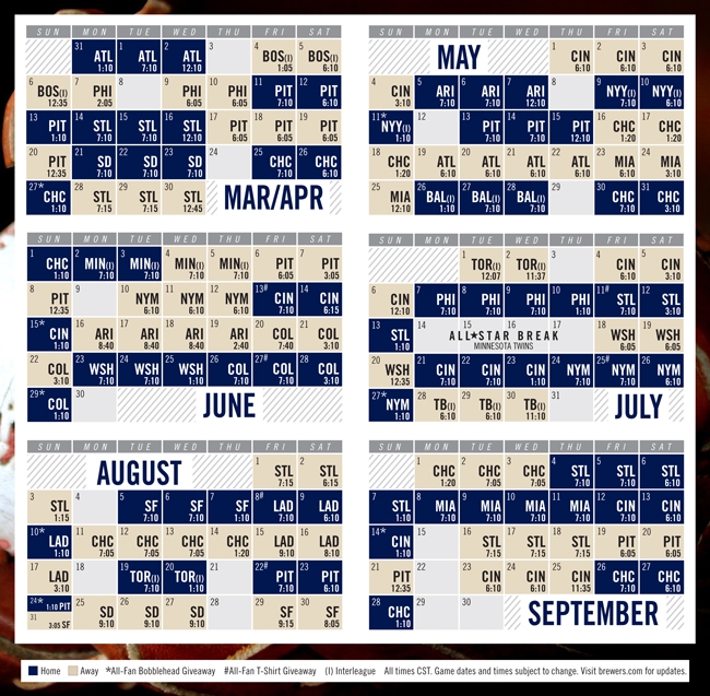 Brewers 2025 Printable Schedule Pdf Free Download Images References 