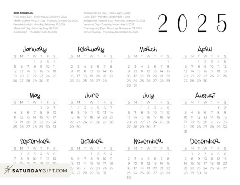Calendar For 2025 With Holidays Cooper E Aslatt