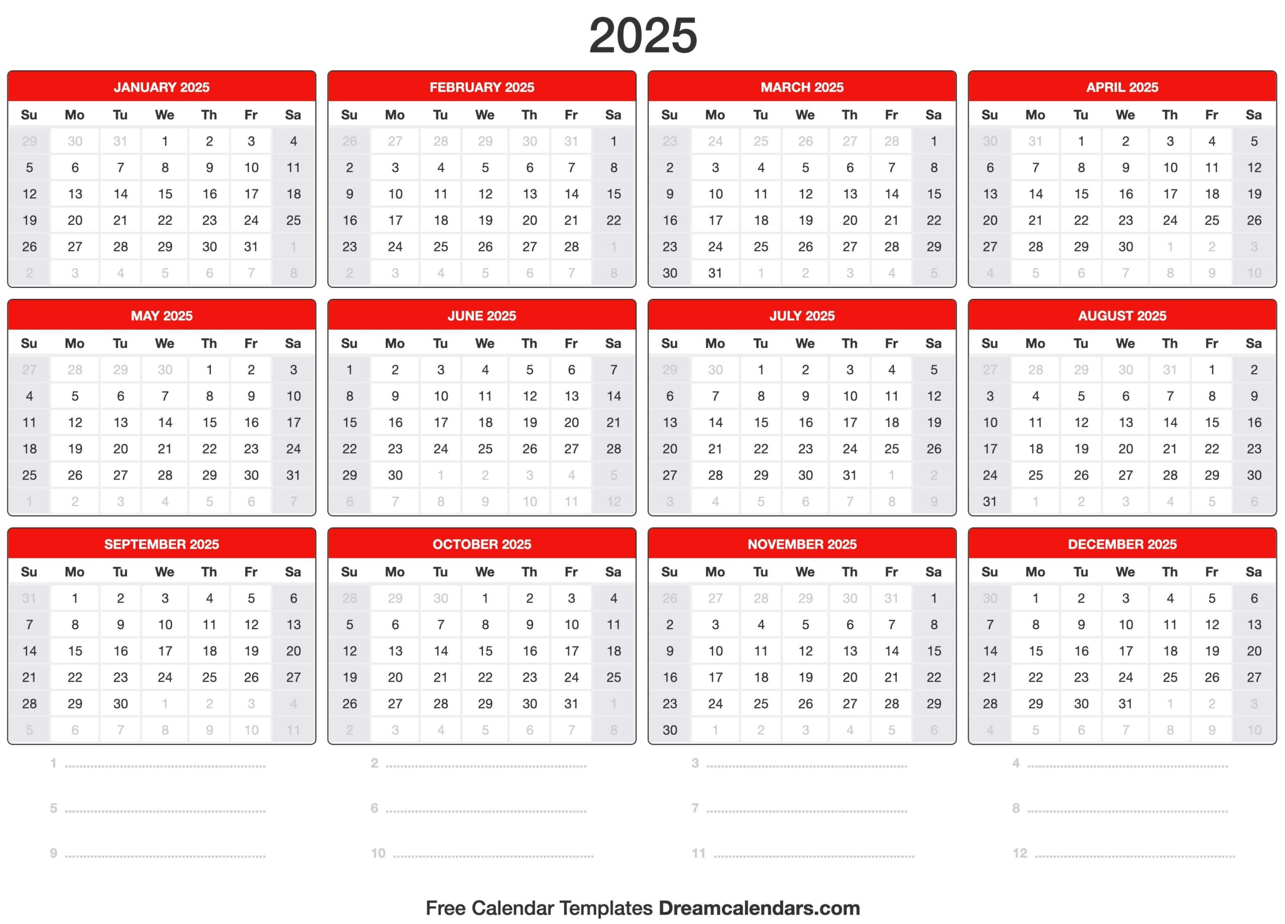 Calendar For 2025 Year Printable Sean Z Nash