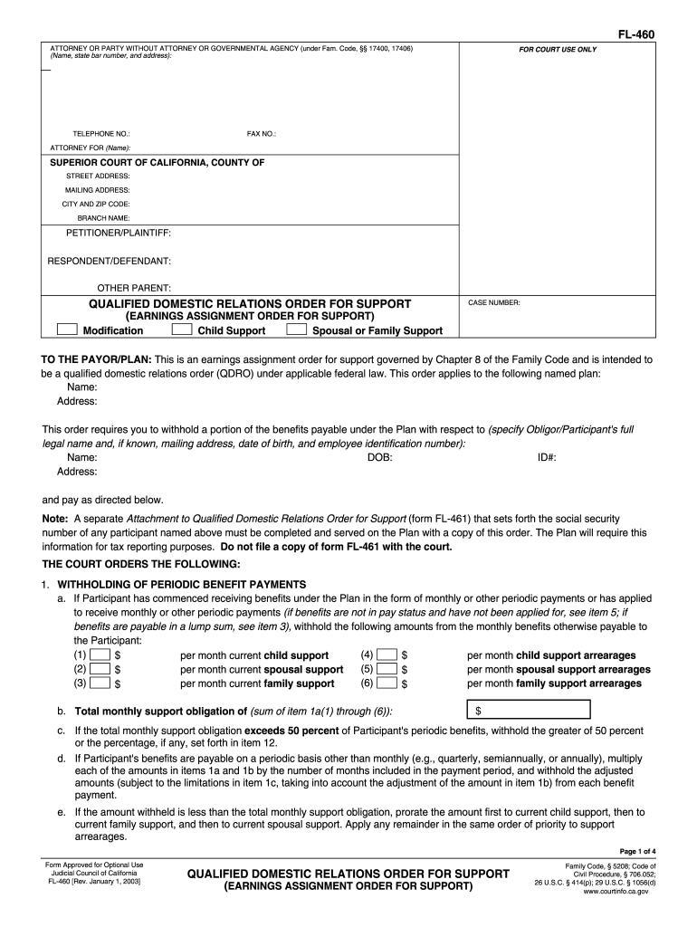 California Qualified Domestic Relations Order Fill Out Sign Online 