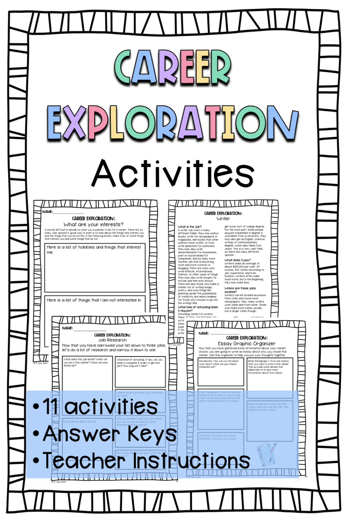 Career Exploration Worksheets Career Printable Worksheets Ex