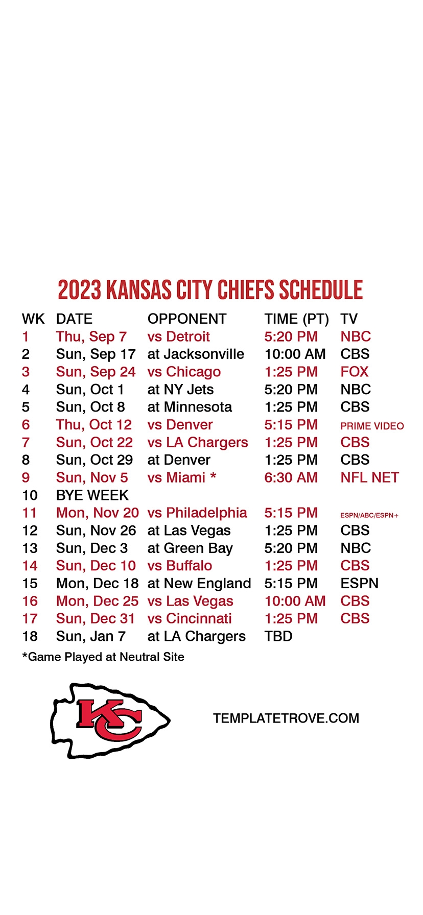 Chiefs Schedule 2025 2025 Oliver L Huon De Kerilleau