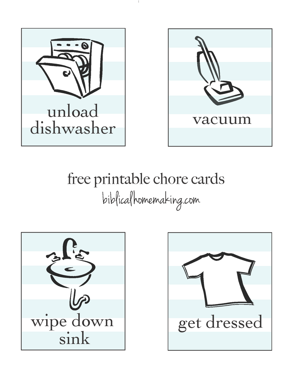 Chore Cards Free Printable Printable Templates