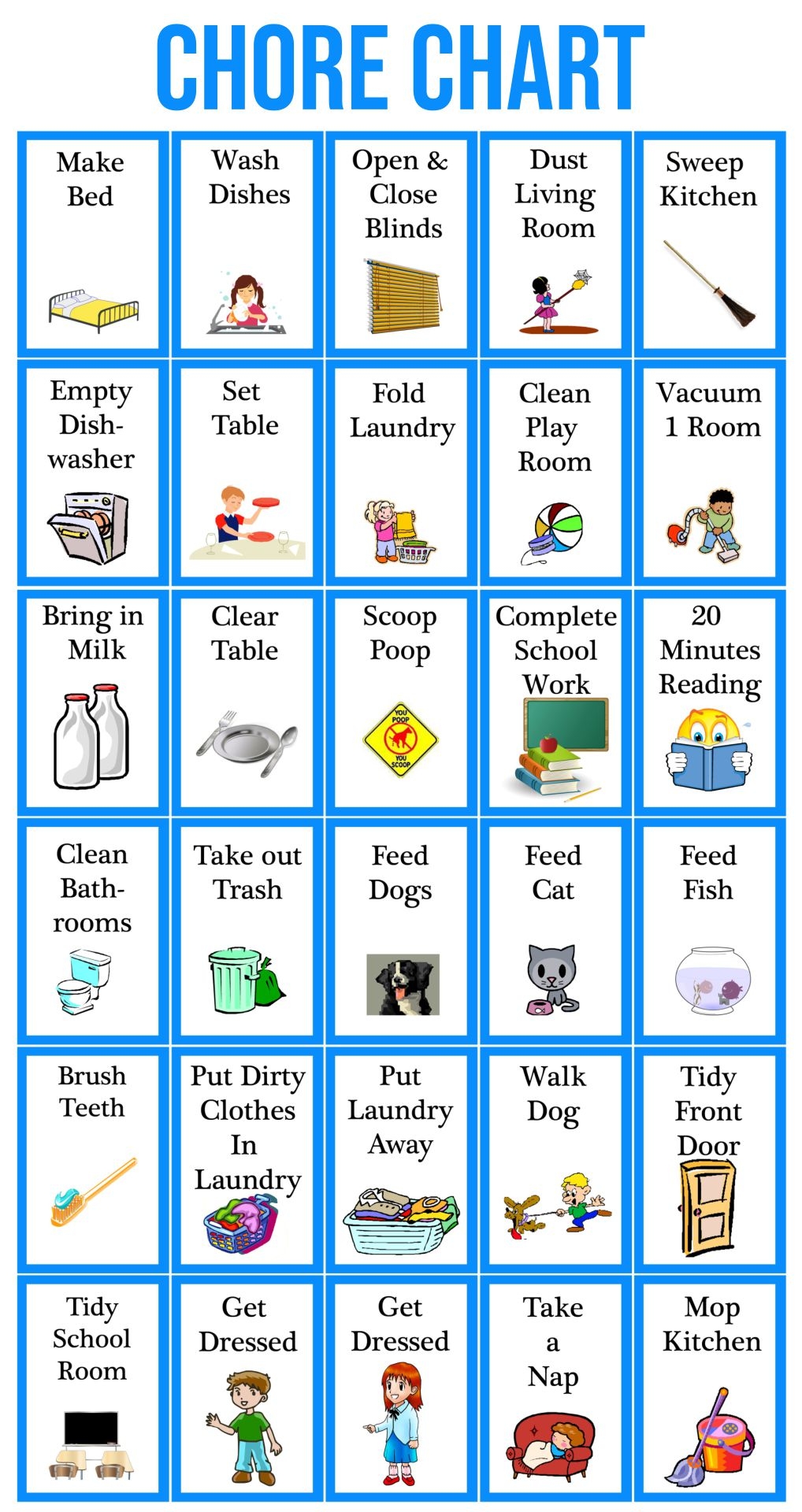 Chore Clip Art 10 Free PDF Printables Printablee