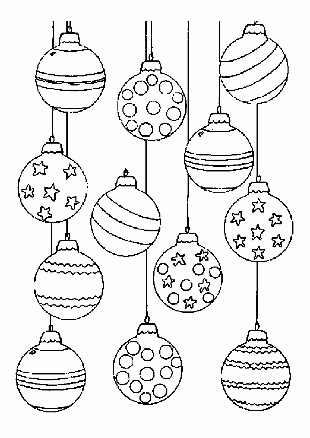 Free Printable Christmas Ball Ornaments Coloring Pages