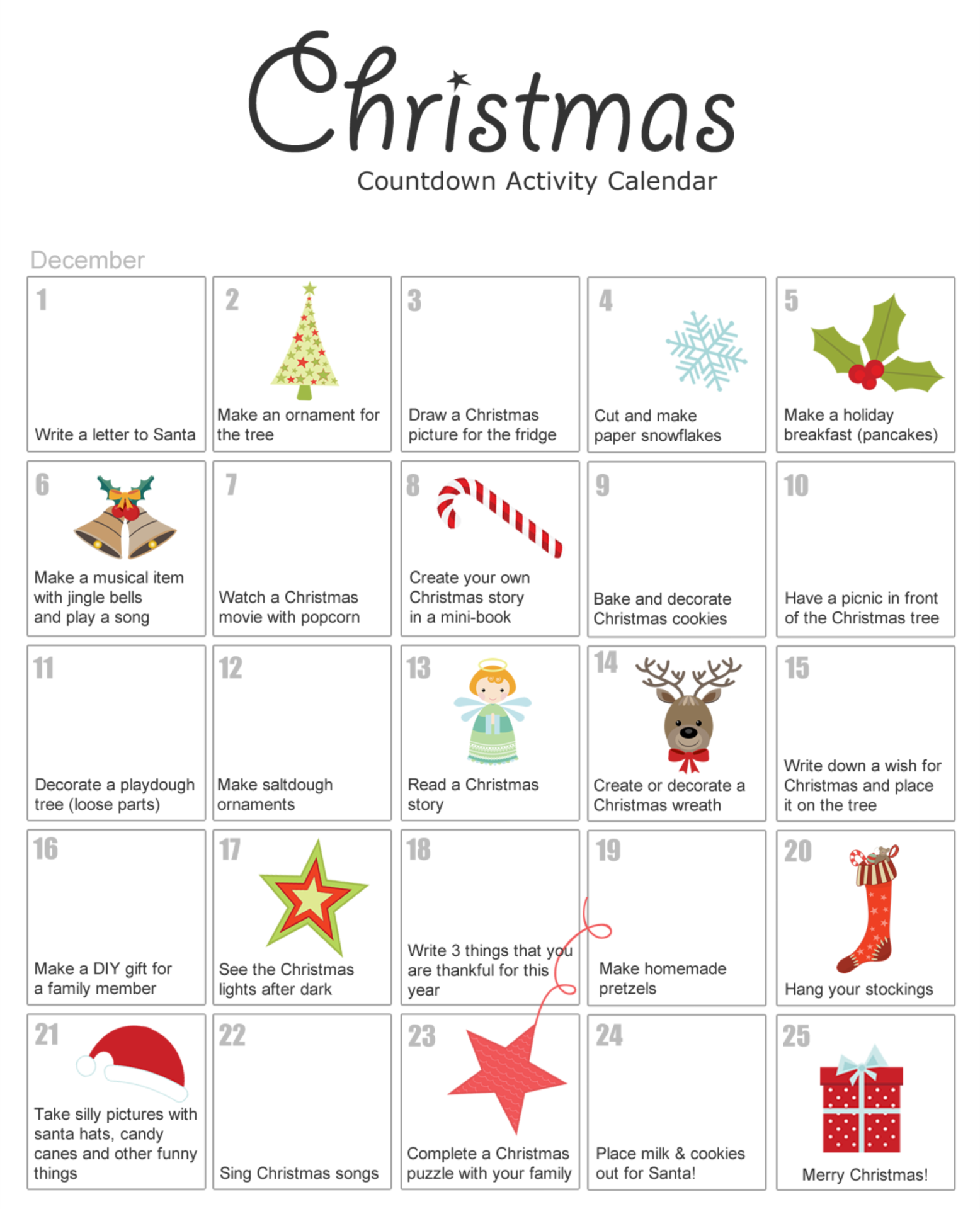 Free Printable Countdown To Christmas