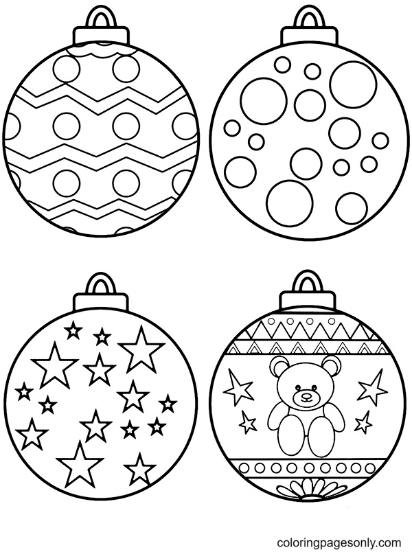 Christmas Decoration Balls Coloring Page Free Printable Coloring Pages