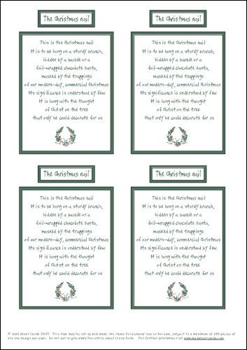Christmas Nail Poem Printable