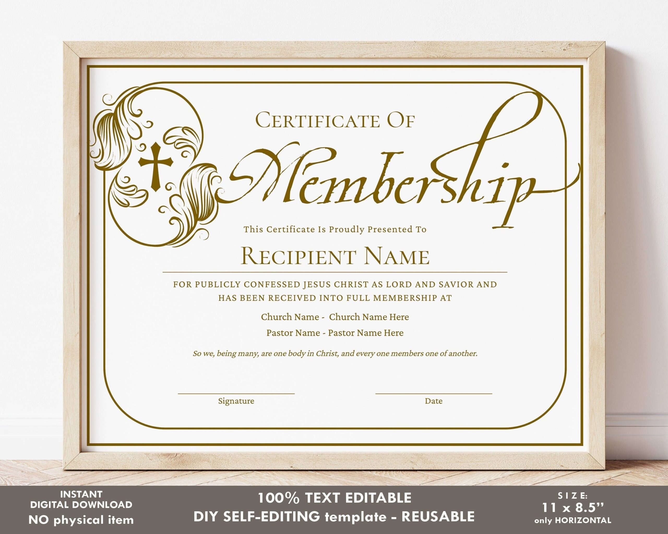 Free Printable Church Membership Certificates