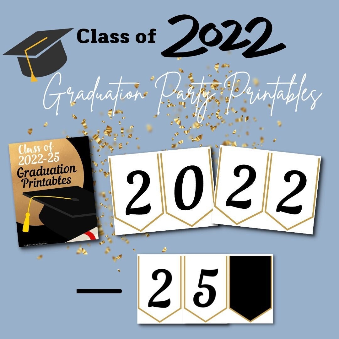 Class Of 2024 2025 Graduation Banner Printable Grad Party Printables 