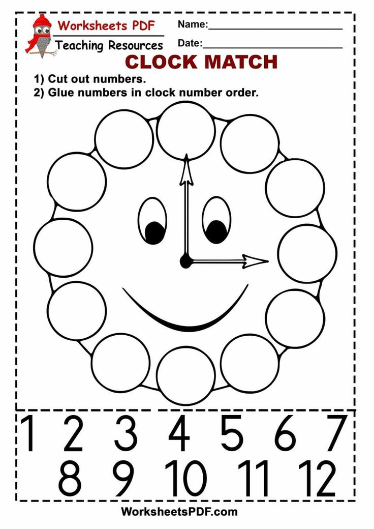 Free Printable Clock Worksheets For Kindergarten