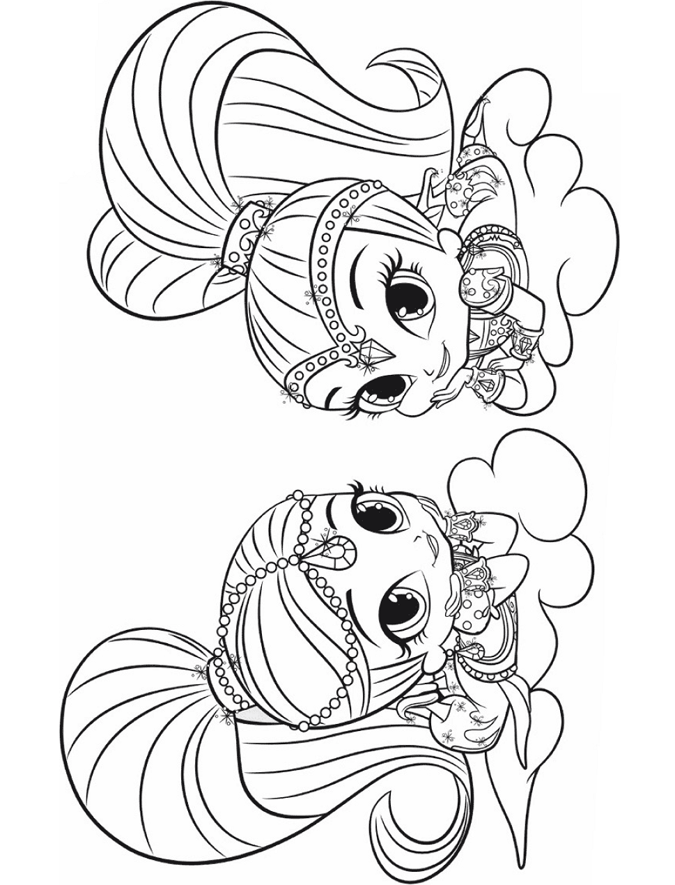 Collection Of Shimmer And Shine Coloring Pages Free Printable