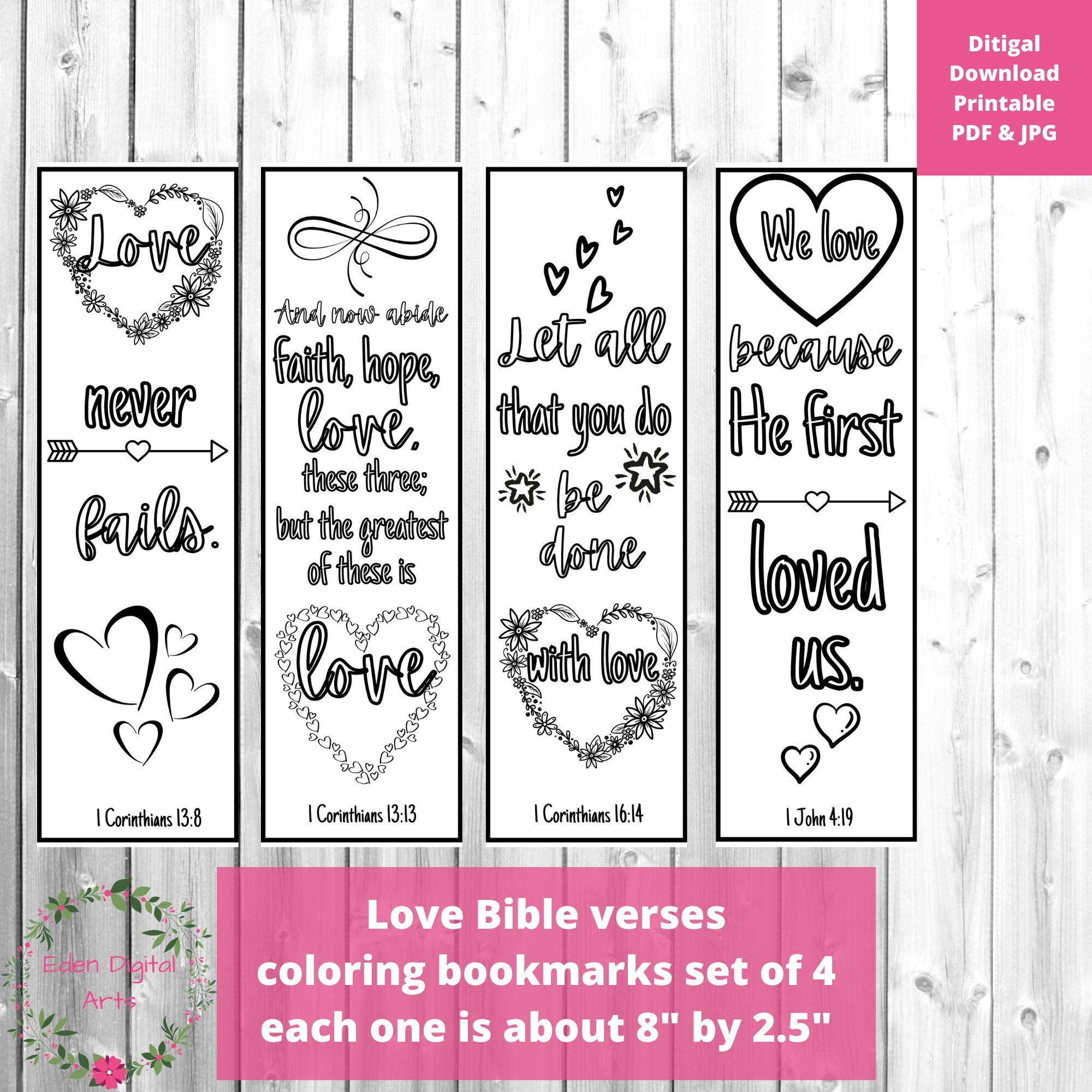 Free Printable Bible Bookmarks About Love