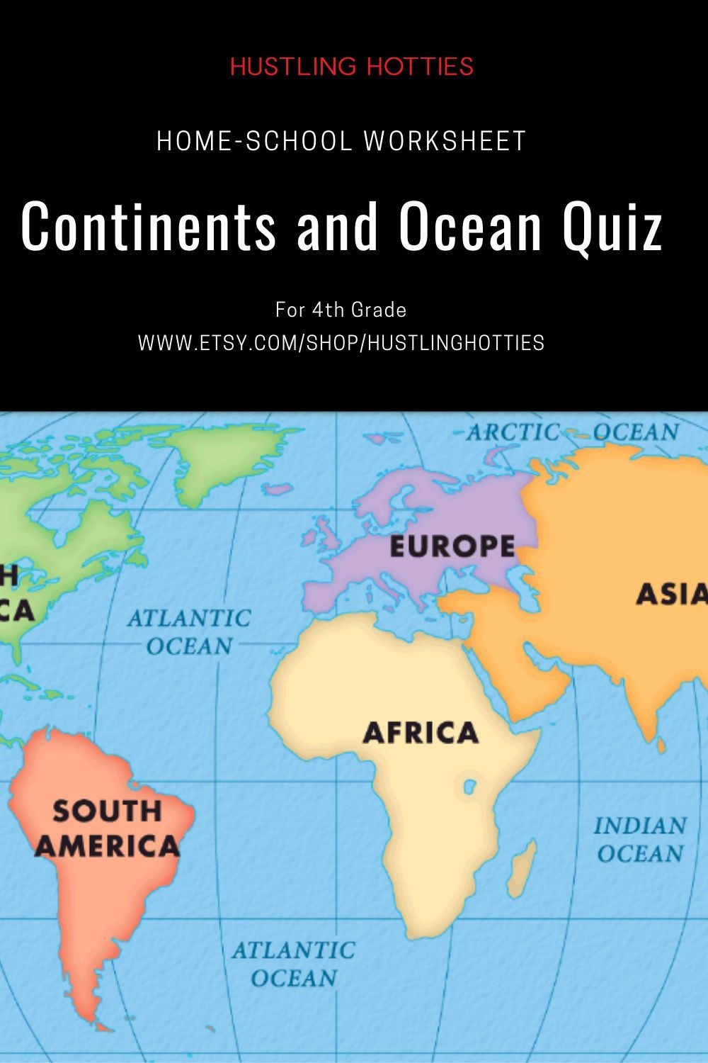 Printable Continents And Oceans Quiz
